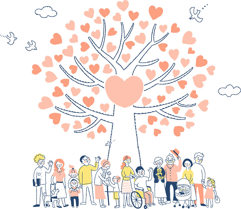 地域のつながりのイメージイラスト